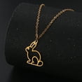 thumbnail image 2 of EUEAVAN Gold Hollow Rabbit Pendant Necklace Stainless Steel Jewelry, 2 of 7