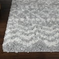 thumbnail image 4 of Abstract Stripe Plush Polypropylene Indoor Shag Runner Rug - 2’ 7” x 8', Cream-Gray, 4 of 8