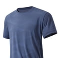thumbnail image 3 of Men's Athletic Running T-Shirts Quick Dry Gym Workout Shirts Moisture Wicking Short Sleeve Lightweight Sports Tee Tops Big and Tall Size L-5XL Dark Blue, 3 of 5