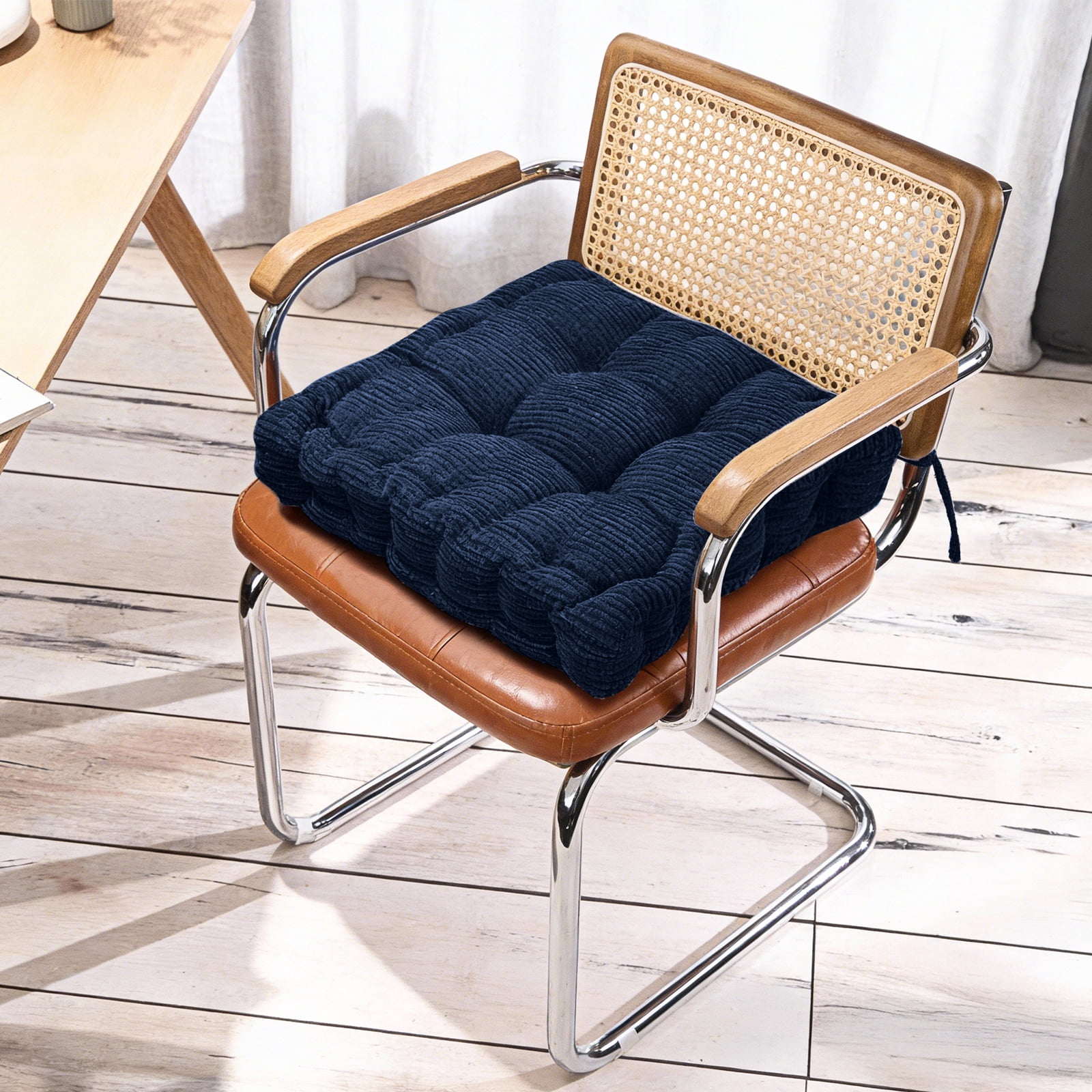 Sanmadrola Floor Pillow Cushion for Adults Set of 2, Chair Cushions Outdoor Indoor with String Chair Room Tatami Sofa,Blue