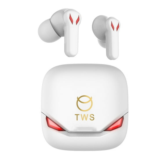 Wireless Earbuds Bluetooth 5.0 Headphones IPX7 Waterproof TWS Deep Bass Stereo Noise Cancelling Headset in Ear with Mic USB-C Charging Case for Sport Android/iOS,White