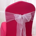 thumbnail image 2 of Zhuge Paquete de 25 fajas de organza para sillas de banquete, lazos para decoración de bodas, fiestas, blanco, rosa, morado, dorado y rojo (paquete de 25, blanco), 2 of 5