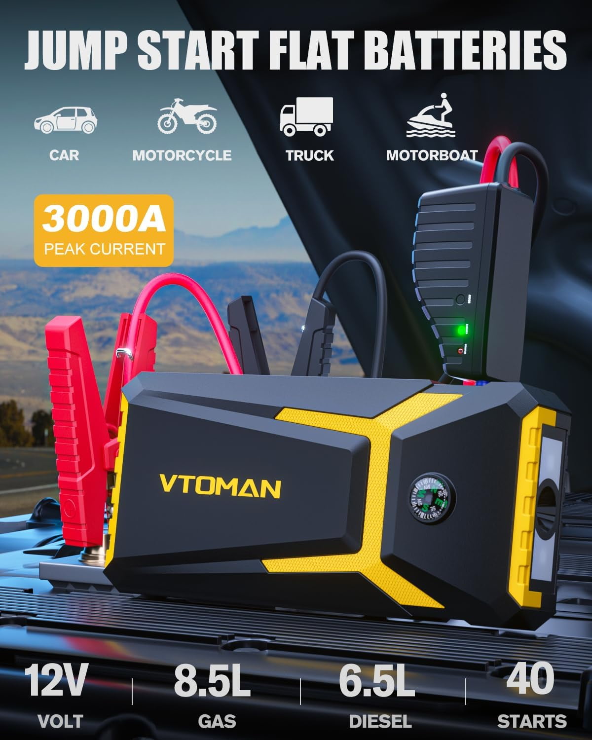 Autowit SuperCap 2 Lite, 12V Batteryless Jump Starter, 700A Peak