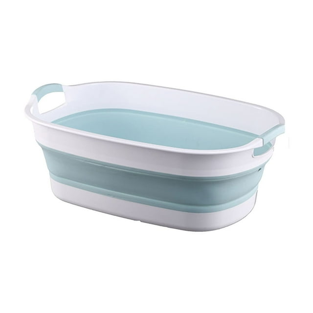 Blue Foldable Laundry Basket Collapsible Dirty Clothes Hamper With Large Capacity, Thickened Plastic, Space Saving Design For Home, Dormitory, Laundry Room