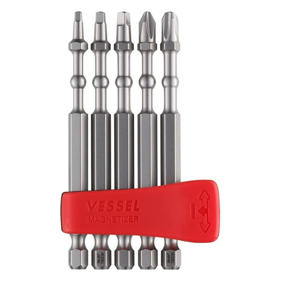 Vessel Tools IBMG90K003 Impact Ball Torsion Bit Set with Mag Charge Holder