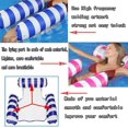 thumbnail image 2 of Paquete de 2 tumbonas de agua para piscina, flotador inflable para piscina, hamaca multiusos para piscina y fila de hamacas de agua (rayas azul oscuro + rojo rosa), 2 of 5