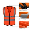 thumbnail image 2 of High Visibility Reflective Vests for Men Women, Full Zip Lightweight Safety Vest for Outdoor Works, 2 of 7