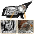 thumbnail image 4 of Headlight Assembly Compatible with 2011 2012 2013 2014 2015 Chevy Cruze 2016 Cruze Limited Replacement Headlamp Chrome Housing Clear Reflector Driver and Passenger Side, 4 of 9