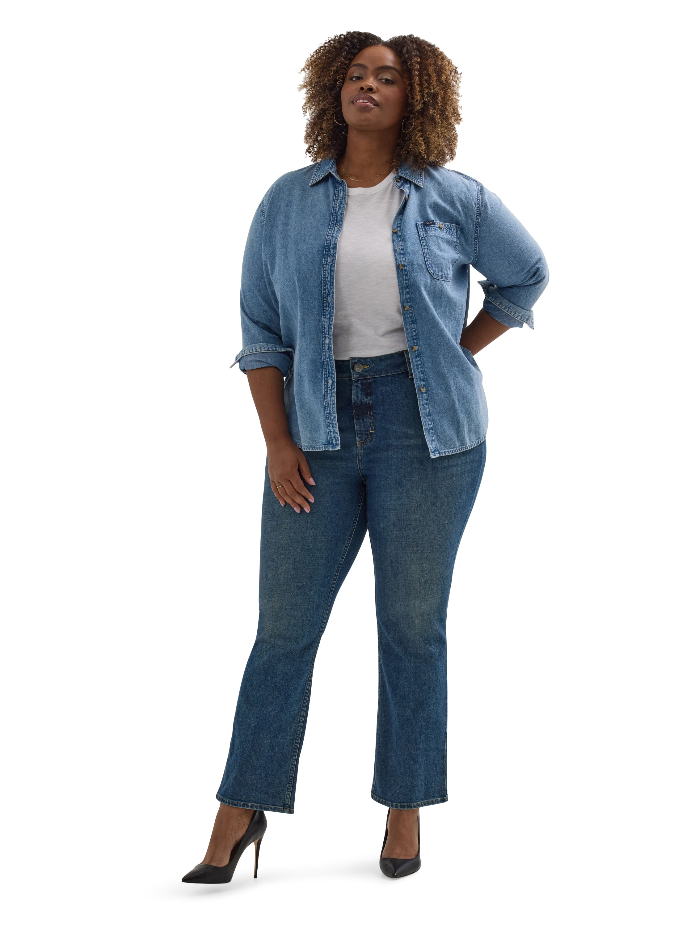 Lee Women's Plus Bootcut Jean, Available in Regular, Long, Short Inseams