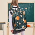 thumbnail image 7 of FORMRS Unisex School Backpack 17" Student Travel Bag with Laptop Compartment, Green Floral Oranges, 7 of 7