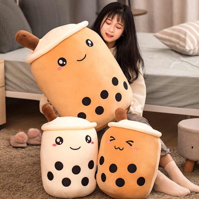 Bubble Tea Cup Plush Toy Stuffed Food Milk Tea Soft Doll Milk Tea Cup Pillow Cushion Kids Kawaii Toys Girls Gift heqiyong LED