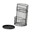 thumbnail image 1 of Paragüero para el hogar, soporte para para la entrada, práctico organizador de cubo decorativo de 2 capas, soporte de drenaje para bastones Negro, 1 of 8