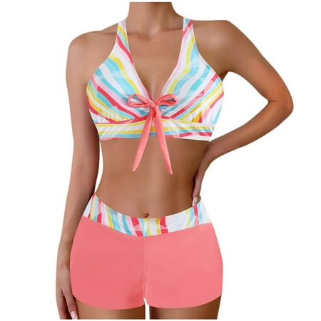 Zuesphe Womens Swimsuits Tummy Control Bottoms Bathing Suit for Women Two Piece Womens Swimwear 2025 Sexy Tankini Tops for Women Cheeky High Cut Cute Ribbed Clearance Sales