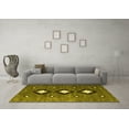 thumbnail image 3 of Ahgly Company Machine Washable Indoor Round Abstract Yellow Contemporary Area Rugs, 6' Round, 3 of 4