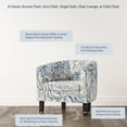 thumbnail image 5 of BELLEZE Accent Chairs for Living Room, Elegant Arm Chair Upholstered Tufted Barrel Chair Club Chair for Bedroom with Sturdy Legs and Linen Fabric [Set of 2] - Berlinda (Blue Coral), 5 of 7