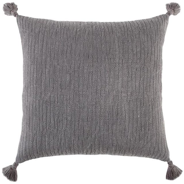 HomeRoots 403495 Gris Solide Ton Abstrait Bande Jeter Oreiller