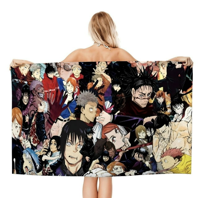 Manga Kaisen Toalla de playa de secado rápido con diseño temático, regalo para mujeres y niñas, ideal para cumpleaños, fans, amantes de la música, uso en la playa o al aire libre, 78 × 150 cm