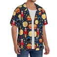 thumbnail image 2 of Yiaed Colorful Astronomy Print Mens Casual Wrinkle Free Shirts Short Sleeve Button Down Summer Stretch Dress Shirt-X-Large, 2 of 5