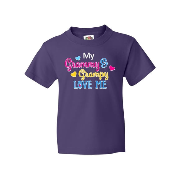 Inktastic My Grammy and Grampy Love Me with Hearts Youth T-Shirt