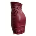 thumbnail image 5 of RUTAYY Women PU Leather Skirt Pleated Skirt Zipper High Waist Skirt Solid Color Flowy Swing Pleated Beach Skirts, 5 of 8