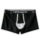 thumbnail image 1 of Ceisia Men's Solid Color Knitted Cotton Boxer Briefs, U-Shaped Pouch High Elasticity Breathable Underwear for Men Black M Gifts, 1 of 4