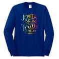 thumbnail image 2 of Wild Bobby, Jesus Is The Way John 14:6 Bible Verse, Inspirational/Christian, Men Long Sleeve Shirt, Royal, 3XL, 2 of 3