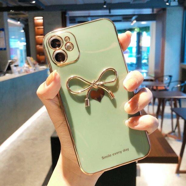 Funda de teléfono con lazo y patrón de amor para iphone 11 12 13 14 Pro Max XS X XR 7 8 Plus mini SE 2020, funda de silicona suave a prueba de golpes Tan Jianjun unisex
