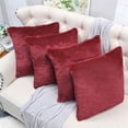 thumbnail image 2 of Home Soft Things Faux Fur Throw Pillow Cover 4 Piece Set-Ruby Wine - 20" x 20", 2 of 9