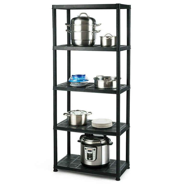 Gymax 5-Tier Storage Shelving Freestanding Heavy Duty Rack Gymax 5-Tier Storage Shelving Freestanding Heavy Duty Rack