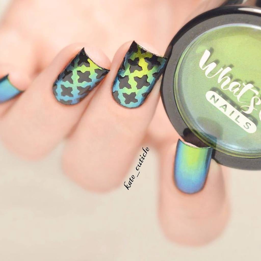 Whats Up Nails - Absinthe Powder Magic Color Shifting Pigment with Multi Chrome Mirror Effect