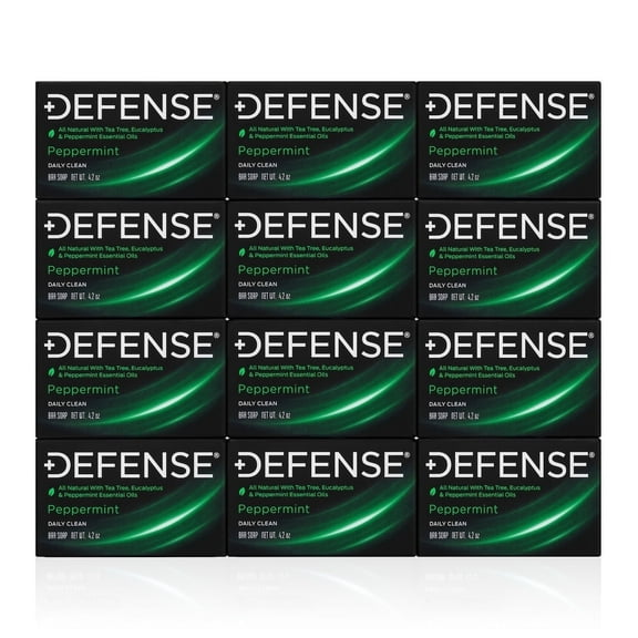Defense Soap 12pk All Natural Peppermint Bar Soap for Men | Made by Wrestlers with Tea Tree Oil & Eucalyptus Oil to Promote Healthy Skin