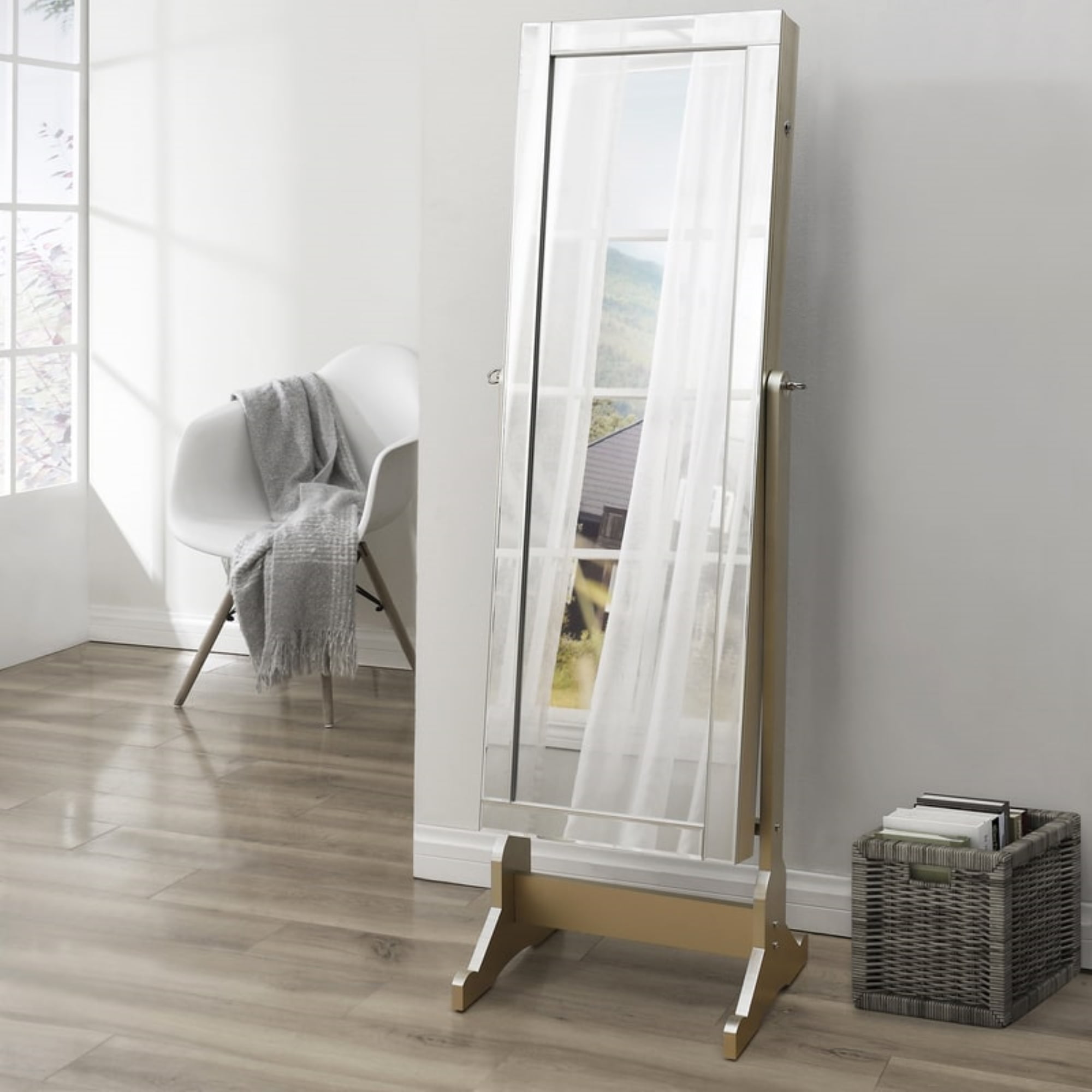 Inspired Home Emily Full Length Lockable Cheval Mirror With Led Lights Pristine White Walmart Com Walmart Com inspired home emily full length lockable cheval mirror with led lights pristine white
