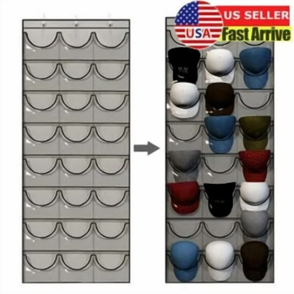 24 Hat Rack Organizer Baseball Holder Storage Hanger Door Wall Coat Caps Stands