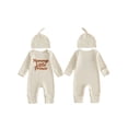 thumbnail image 2 of BemeyourBBs Newborn Baby Boys Spring Fall Winter Clothes Baby Boy Mommys Little Prince Mama's Little Man Outfit Waffle Knit Romper Letter Embroidery Long Sleeve One Piece Jumpsuit and Hat Set, 2 of 9