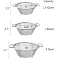 thumbnail image 2 of TRAHOO-Colanders and Strainers Set of 3, Stainless Steel Mesh Strainer Basket with Handle, Stackable Mesh Footed Colander for Rinse Food, Fruit, Vegetable, Strain, Drain (2.5/3/5 Quart), 2 of 4
