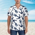 thumbnail image 4 of Bixox Men's Hawaiian Shirts Men's Navy Blue Anchor Print Short-Sleeve Shirt-XX-Large, 4 of 8