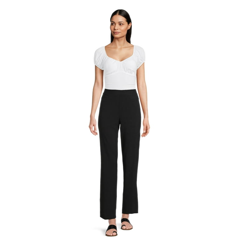 Time and Tru Women's Pull On Pants With Pockets, 31" and 29" Inseams, Sizes S-2XL