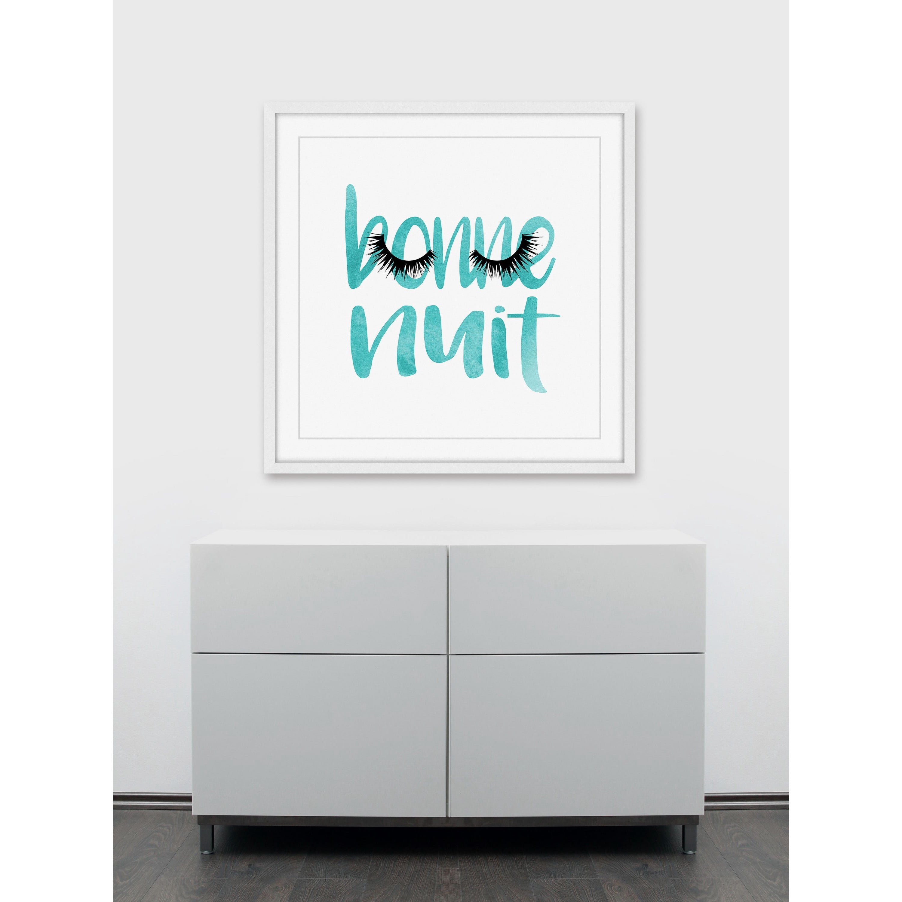 Marmont Hill "Bonne Nuit Teal" by Amanda Greenwood Framed Painting Print