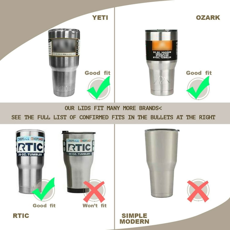 2 Pack 30oz Magnetic Tumbler Lid, Fits Yeti Rambler or Old Style RTIC  Coffee Tumbler - Replacement for Spillproof Ozark Trail Lids, Magnetic  Slider Switch Spill Proof Tumbler Cover, BPA Free 