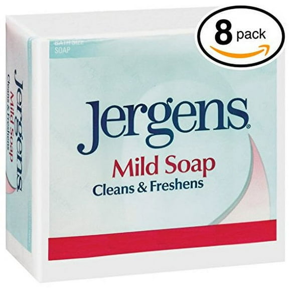 (PACK OF 8 BARS) Jergens ORIGINAL MILD Bar Soap. LUXURIOUS LATHER THAT LEAVE SKIN FRESH & CLEAN! All Natural Formula for Men & Women. (8 Bars, 3.0oz Each Bar)