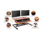 Stand Up Desk Store Power Pro Electric Adjustable Height Two Tier Standing Desk Converter (Black, 36 Wide)