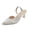 White, variant on Kitten Heel Sandals for Women Polka Dot Closed Toe Low Heel Dress Shoes Adjustable Buckle Ankle Strap Heels for Work Wedding Party Office