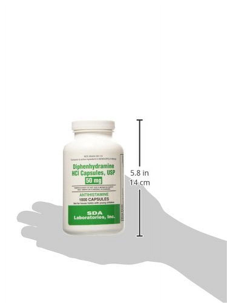 Diphenhydramine HCI 50 Mg Allergy Medicine and Antihistamine 1000 caps