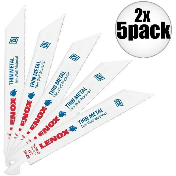 Lenox 20568-624R 5 Pack 6" 24 TPI Metal Reciprocating Blades