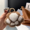 thumbnail image 4 of Key Rings for Car Keys, Cat Keychain, Squeeze Cat Paw, 2.8X2.8 In, Gold Keychain Clip, Backpack Accessory, Tan White, 1 Pc, 4 of 8
