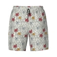 thumbnail image 4 of Lsque Mens Swim Trunks Funny Cat White Pattern - Bathing Suit Compression Liner - Beach Swim Shorts Swimwear - (S-3XL) - Stretch Quick Dry -Large, 4 of 9