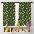 thumbnail image 5 of Blackout Kids Curtains,Dark Green Star Sun Pattern Childrens Insulated Curtains Set Of 2,Bedroom Essentials,Toddler Room Decor 42x54in(106x137cm), 5 of 5