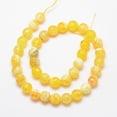 thumbnail image 2 of 5 Strand Natural Fire Crackle Agate Bead Strands Round Grade A Faceted Dyed & Heated Yellow 10mm Hole: 1mm 37pcs/strand 36~37cm, 2 of 3
