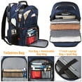 thumbnail image 3 of Mochila de viaje para portátil LTINVECK, extra grande, 50 litros, azul, 17 pulgadas, 3 of 7