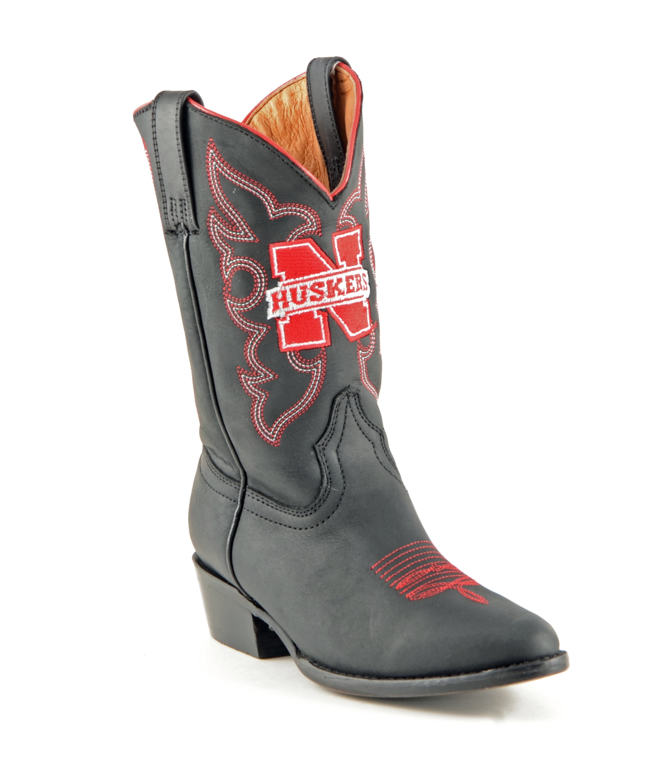 Gameday Boys Black Leather University of Nebraska Western Cowboy Boots by GameDay Boots